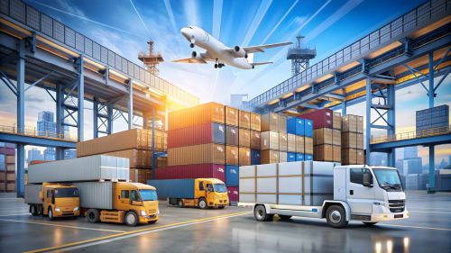 Modern R&D, Logistics zones, and community utilities.